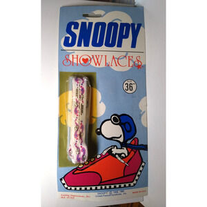Snoopy Pilot Peanuts Shoelaces Vintage NOS 1965 Original Sealed Show Laces 36
